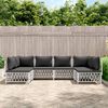 vidaXL Garden Lounge Set White Woven fabric Medium Modular