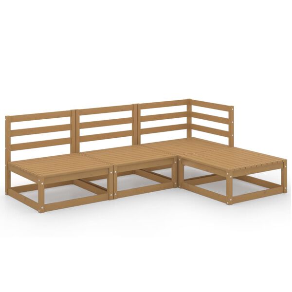 vidaXL Garden Lounge Set Honey Brown Solid Pine Wood Modular
