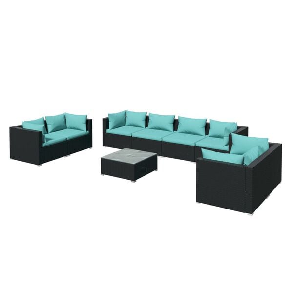 vidaXL Garden Lounge Set Black