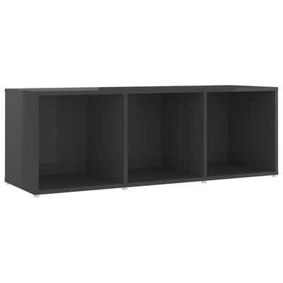 vidaXL 5 Piece TV Cabinet Set High Gloss Gray Chipboard