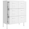 vidaXL Drawer Cabinet White Steel Medium Fully Extendable