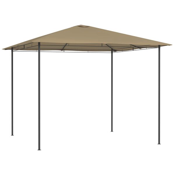 vidaXL Gazebo Taupe Fabric, steel 9.8 x 9.8 x 8.5 ft Durable Gazebo