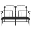 vidaXL Bed Frame Black Powder-coated steel Full Bed Frame Rectangular