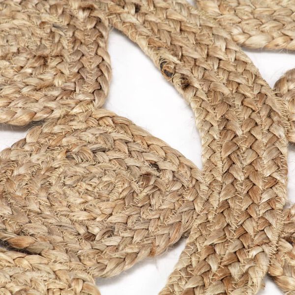 vidaXL Area Rug Natural Jute Jute 70.9 in diameter Durable Area Rug