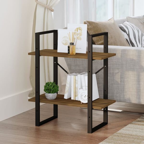 vidaXL Book Cabinet Brown Oak Engineered Wood Small to Medium