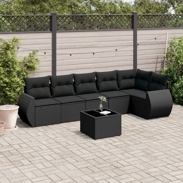 vidaXL Garden Sofa Set Black