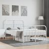vidaXL Bed Frame White Powder-coated steel Double Bed Frame