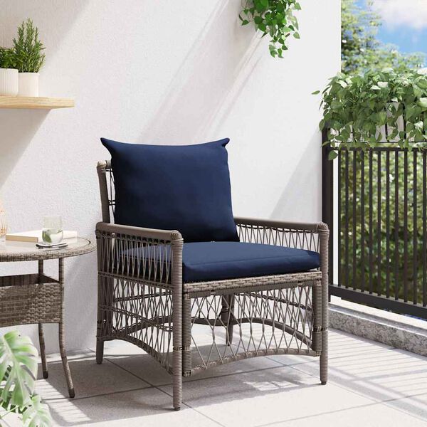 vidaXL Garden Chair Gray 60 x 70 x 78cm poly rattan