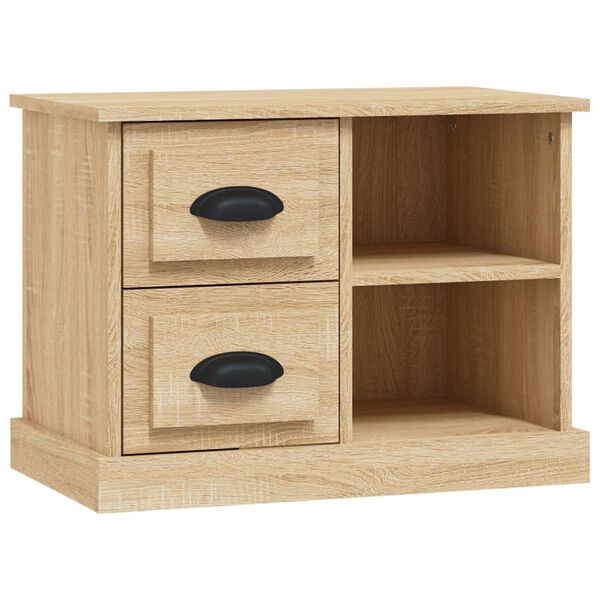 vidaXL Bedside Cabinet Sonoma Oak Engineered wood Compact