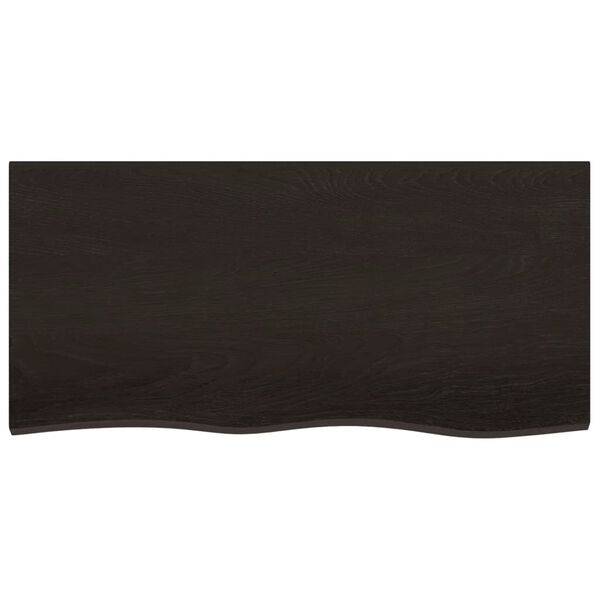 vidaXL Bathroom Countertop Dark Brown 39.4 x 19.7 x (0.8-2.4) " Treated Solid Wood