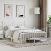 vidaXL Bed Frame White Steel Double Durable Bed Frame Rectangular