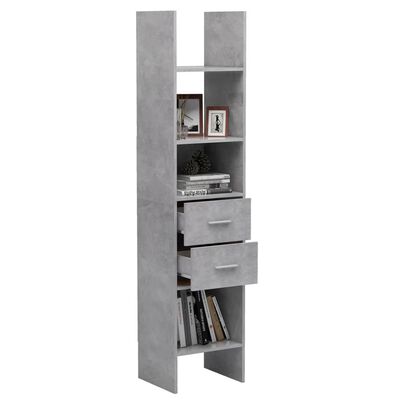 vidaXL Book Cabinet Concrete Gray 15.7"x13.8"x70.9" Chipboard