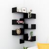 vidaXL Wall Corner Shelf Set of 2 Black Engineered wood Medium