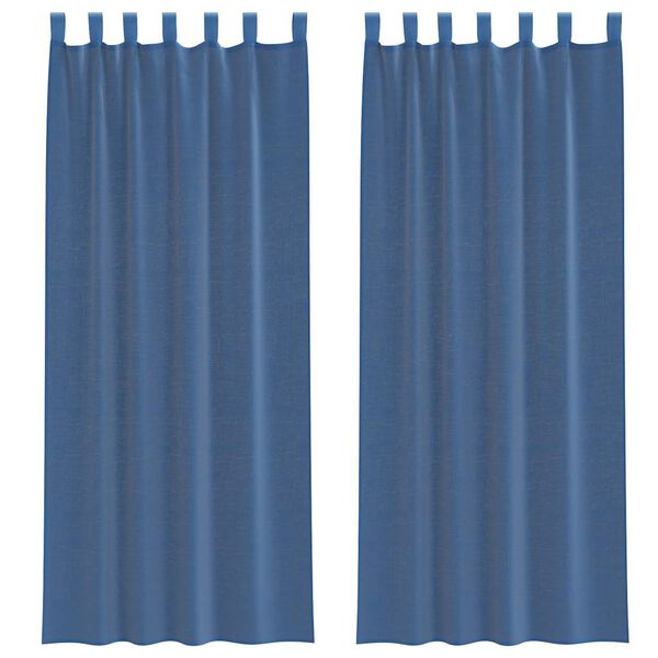 vidaXL Voile Curtains with Loops 2 pcs Royal Blue 55.1x102.4"