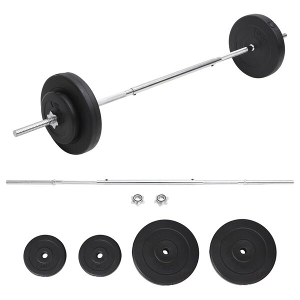 vidaXL Barbell with Plates Set 66.1 lb