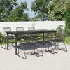 vidaXL Garden Dining Set Black PVC Rattan Large Durable