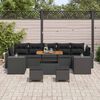 vidaXL Garden Sofa Set with Cushion with Storage 10 pcs Black