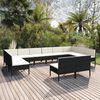 vidaXL Garden Lounge Set Black PE rattan Large Modular