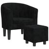 vidaXL Tub Chair Black Velvet (100% polyester), pinewood, plywood, plastic