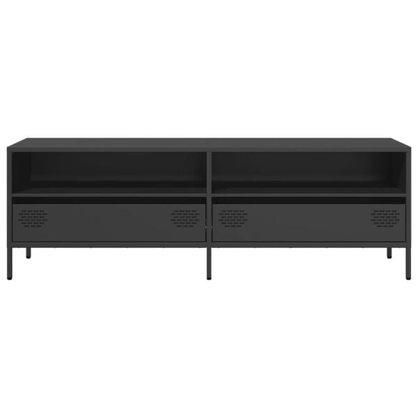 vidaXL TV Cabinet Black Cold-rolled steel Standard Adjustable Feet