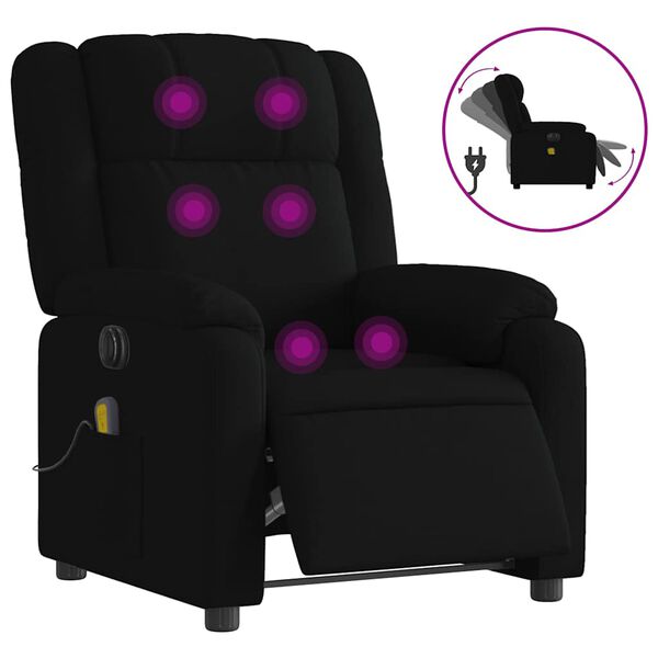 vidaXL Electric Massage Recliner Chair Black