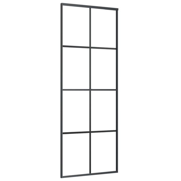 vidaXL Sliding Door with Hardware Set 29.9x80.7" ESG Glass&Aluminium