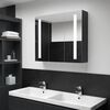 vidaXL Bathroom Cabinet Anthracite MDF with melamine finish, glass Medium