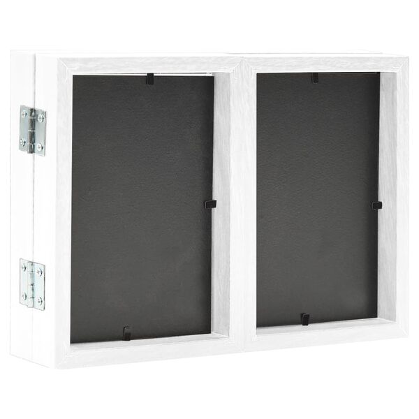 vidaXL Trifold Photo Frame White MDF and PS (polystyrene) Medium