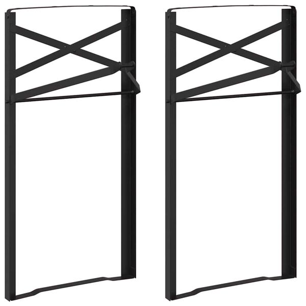 vidaXL Beer Table Leg 2 pcs Black 15.35 x 1.18 x 29.53 in