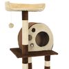 vidaXL Cat Tree Beige and Brown Particle board, Plush, Sisal 50 in tall