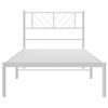 vidaXL Metal Bed Frame White Steel Single Metal Bed Frame Rectangular