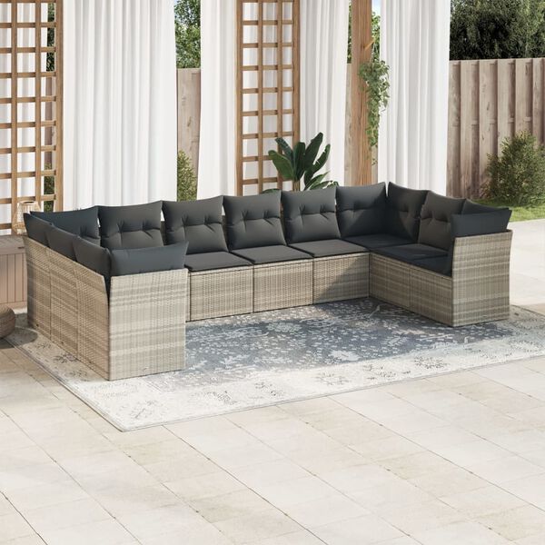vidaXL Garden Sofa Set Light Grey, Dark Grey
