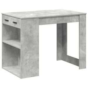 vidaXL Desk Concrete Grey Engineered wood Medium Desk Rectangular