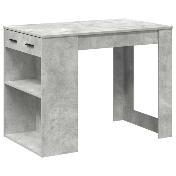 vidaXL Desk Concrete Grey Engineered wood Medium Desk Rectangular