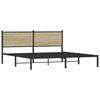 vidaXL Bed Frame Sonoma Oak Steel, Engineered Wood Queen Bed Frame