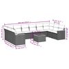 vidaXL Garden Sofa Set Grey Poly rattan, Acacia wood, Polyester, Steel