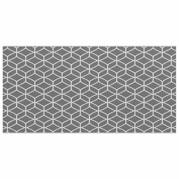 vidaXL Outdoor Rug ARAKIL grey and white 118.1" x 236.2" PP