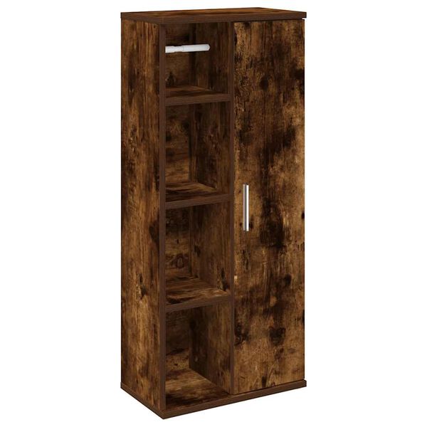 vidaXL Bathroom Cabinet Smoked oak Engineered wood Slim Bathroom Cabinet