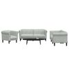 vidaXL Sofa Set Light Grey Velvet (100% polyester), plywood, solid wood