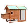 vidaXL Chicken Coop Brown and Green Solid pine/fir wood