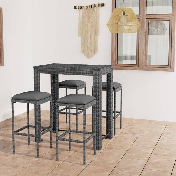 vidaXL Garden Bar Set Grey