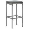 vidaXL Garden Bar Set Grey with black tabletop