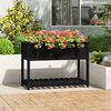 vidaXL Planter Black Solid Pine Wood Large Durable Planter