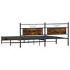 vidaXL Bed Frame Smoked Oak Steel, Engineered Wood Double Bed Frame