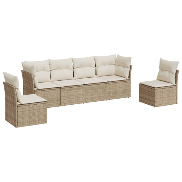 vidaXL Garden Sofa Set Beige, Cream white