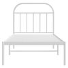 vidaXL Bed Frame White Steel Twin Bed Frame Rectangular
