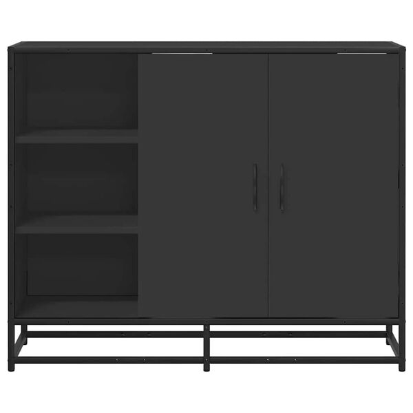 vidaXL Sideboard Black Engineered wood Medium Sideboard Rectangular