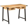 vidaXL Desk Natural Wood Solid Mango Wood and Iron Desk Rectangular