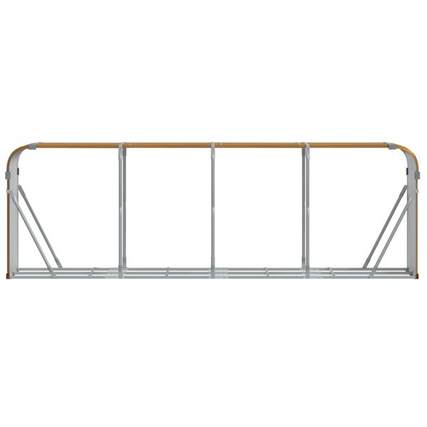 vidaXL Log Holder Wood Look 118.1"x17.7"x39.4" Galvanized Steel