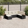vidaXL Garden Sofa Set Black, Cream White PE rattan Large